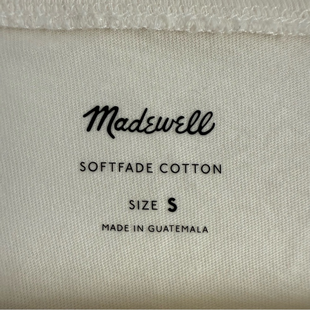 Madewell Women’s Small Softfade Cotton Crop Tee White Offwhite NWT - Picture 6 of 7